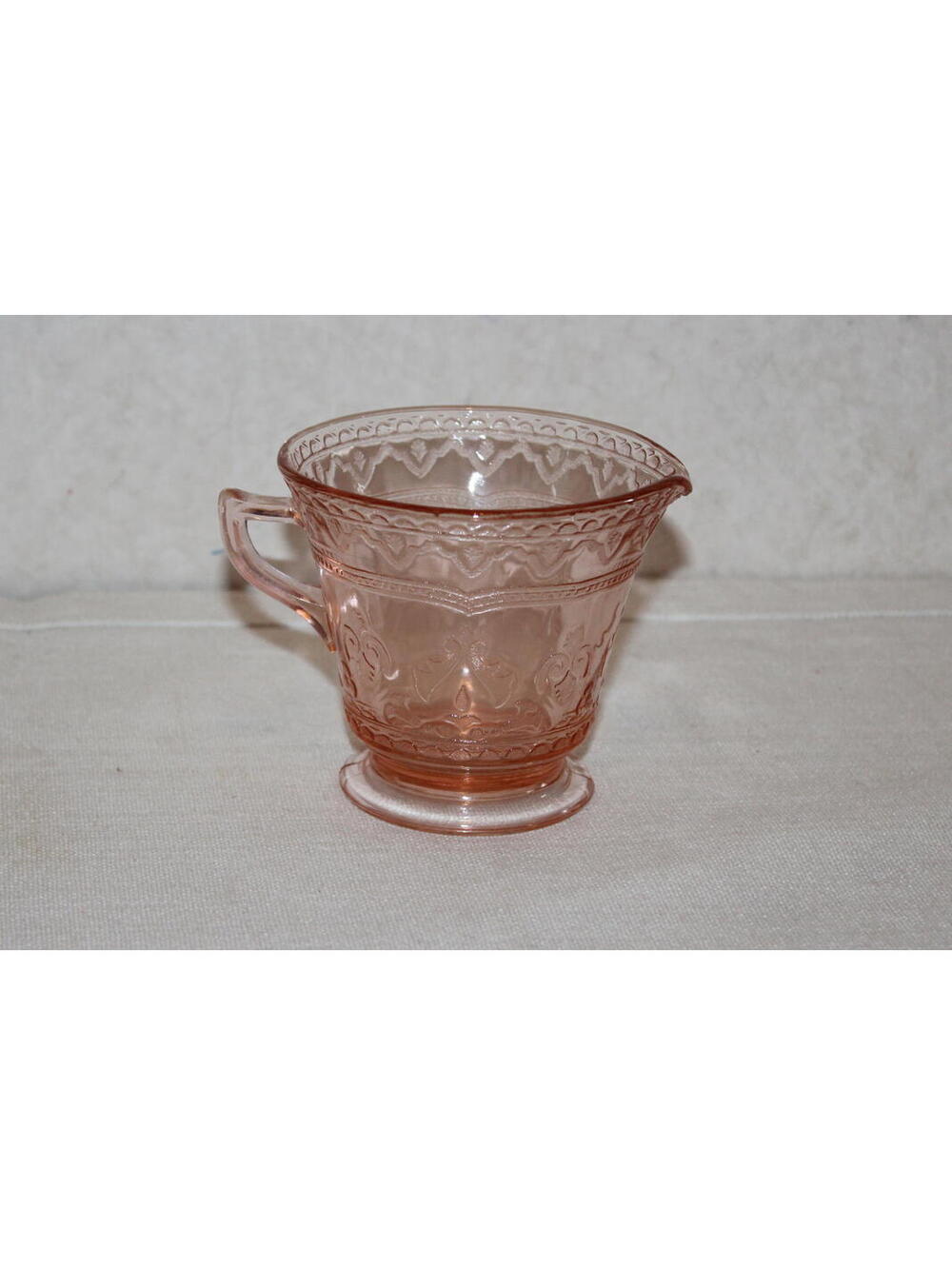 Federal Glass Patrician Pink Depression Glass Footed Creamer